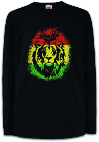 RASTAFARI LION II Kinder Langarm T-Shirt Bob Reggae Marley Haile Selassie Löwe - Picture 1 of 1