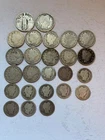 (1) Standing Liberty Silver Quarters (12) liberty V (12) Barber 25 Coin Lot