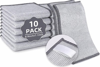 Sier Mesh Dish Cloths (3 Layer)   Non Scratch, Odor Free, Qui Dry Wire