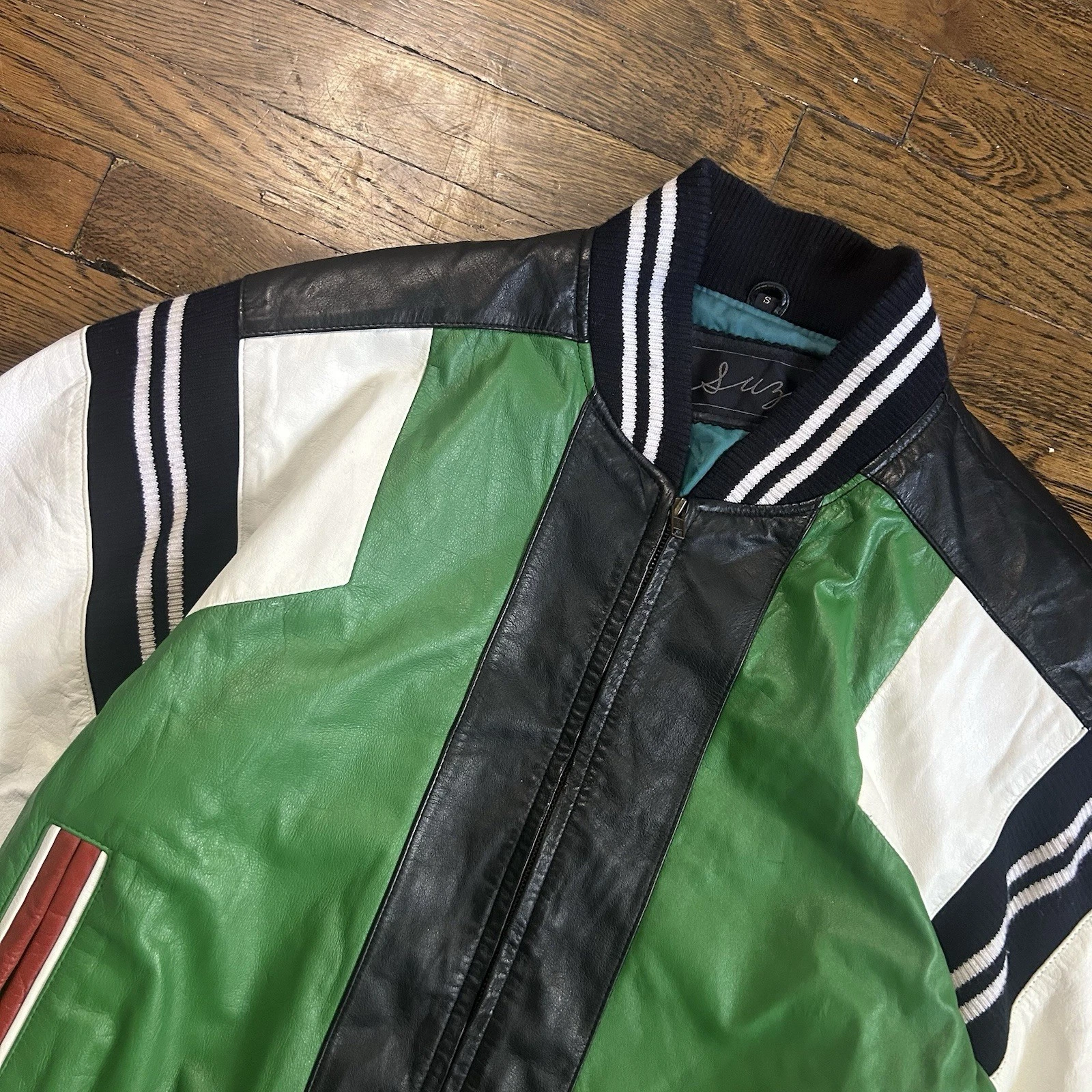 Vintage 90s Michael Hoban Wheremi Football Genuine Leather Jacket RARE - product detail image 2
