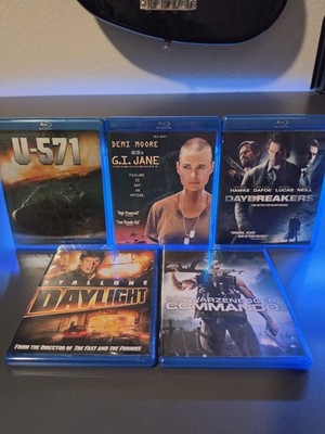 5 Blu-ray Action Lot U-571 GI Jane Commando Daylight Daybreakers Schwarzenegger