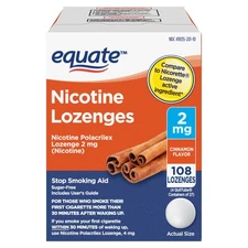 Equate Nicotine Lozenge, 2 mg (nicotine), Cinnamon Flavor, 108 Count