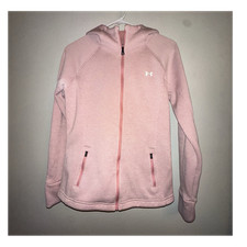 Under Armour Pink Full Zip Jacket Hoodie Pockets Loose Fit S Women s Athletic