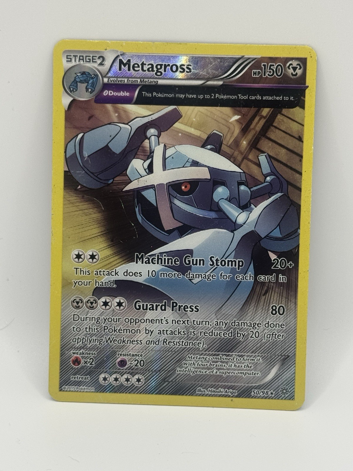 Metagross 50/98 Ancient Origins Pokemon TCG Metal Iron Leg Rare Stage 2 Card