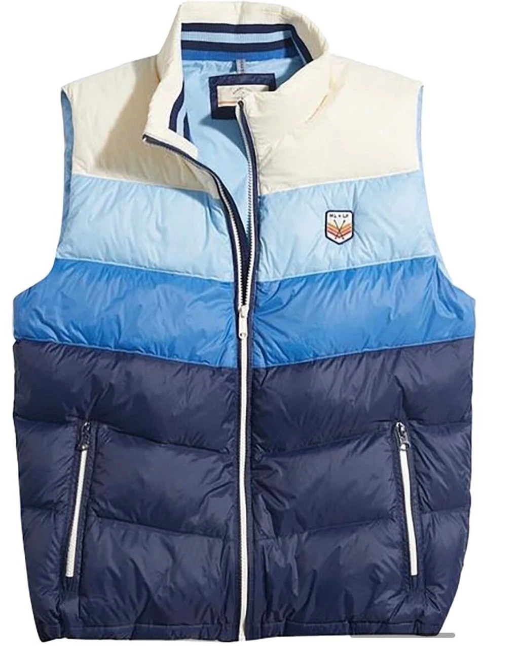 Marine Layer Men’s Archive Boreal Outdoor Puffer Vest Colorblock Blues size Med image 6