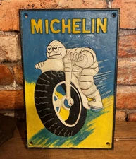 12"x8" Heavy Cast Iron Rustic Style Michelin Man /Tire Sign...Ships Free