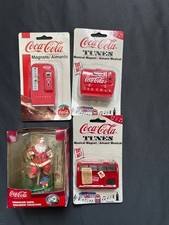 NEW Vintage Coca-cola Collectibles- 3 Tunes Musical Magnets and 1 Santa Ornament