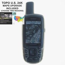 Garmin GPSMAP 65 w/ TOPO U.S. 24K Maps Upgrade Choose Two Regions!