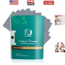 Natural Face Oil Blotting Paper - Bamboo Charcoal 100 Counts, Easy Dispensing...