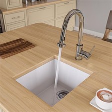 Pemberly Row 17" Undermount Rectangular Granite Composite Kitchen Prep Sink