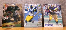 TRIO OF FOOTBALL CARDS SHOWCASING HIS TALENTS JEROME BETTIS NOTRE DAME & RAMS