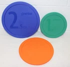 Set of 3 Pyrex Replacement Lids/Covers for 2.5, 1.5, & 1 qt bowls EUC! unused?