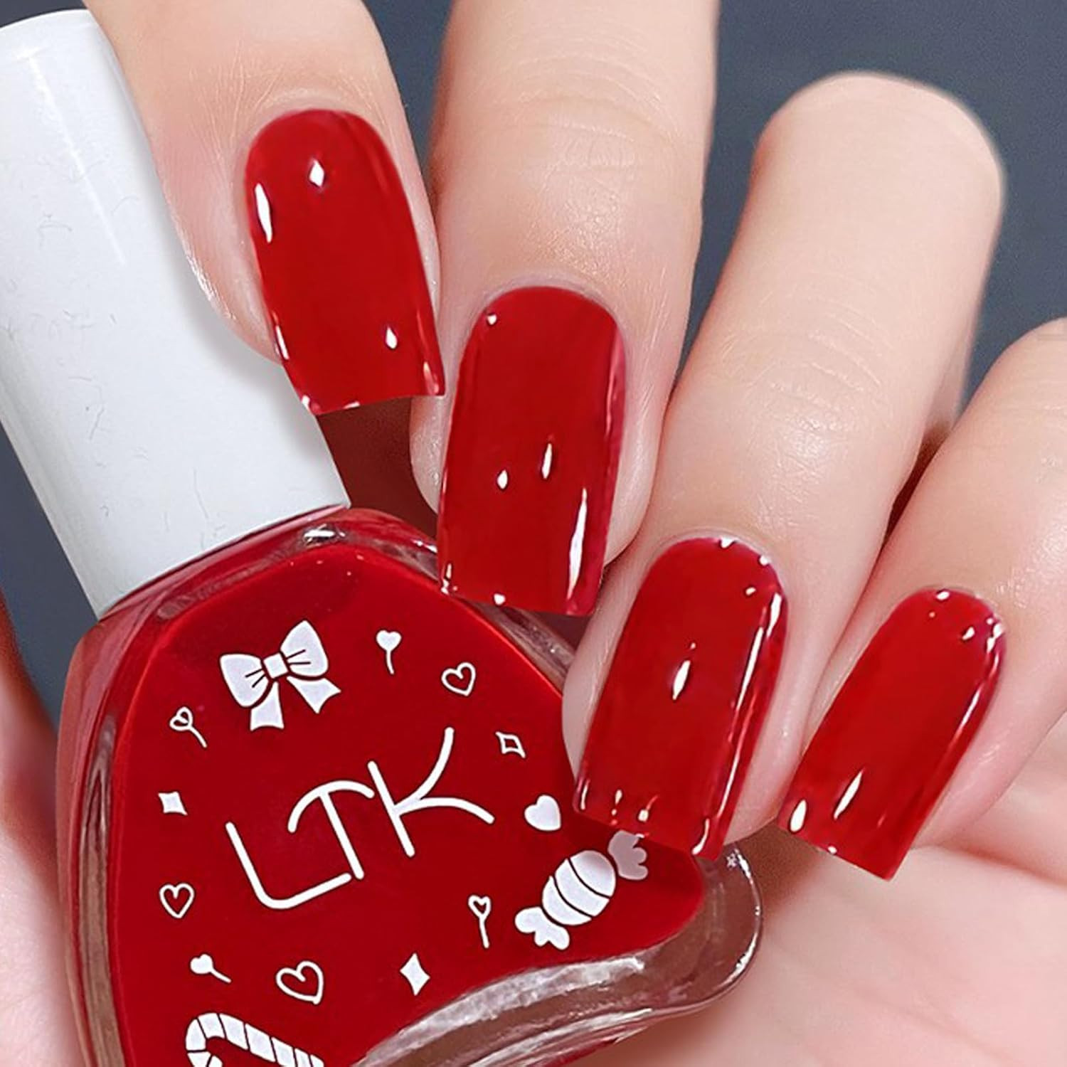 Red Nail Varnish - Red Nail Polish Quick Dry - Long Lasting Breathable Nail Poli