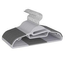 Plastic Hangers 50 Pack with Non-Slip Design,0.2 Inches Thick, 360 Swivel Gray