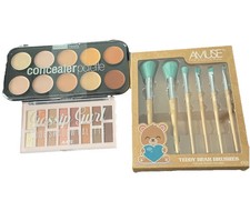 Makeup Lot- Concealer Palette, Nude Shadow Palette, 6pc Makeup Brushes All NIB 