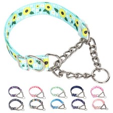 No Pull Slip Cinch Choker Collar, Martingale Dog Collar with Chain XL 10