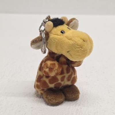 NICI Keyring Mini Giraffe Bean Bag Plush Stuffed Animal Keychain