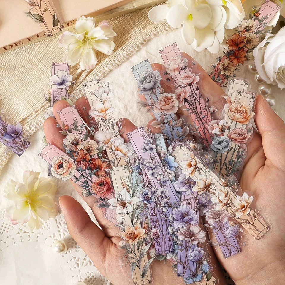 Pegatinas vintage de tiras de flores para álbumes de recortes (paquete de 20 piezas) Foto 2 de 4