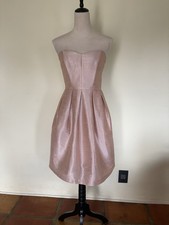 Alfred Sung Dupioni Strapless Cocktail Dress Size 6 Pearl Pink