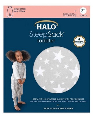 HALO Innovations Sleepsack Toddler Wearable Blanket 12-24 M In The Stars Cotton