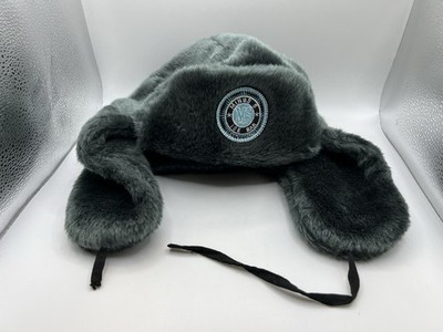 Minus 5 Ice Lounge Gray Faux Fur Ushanka Hat Winter Trapper Bomber Cap Ear Flaps