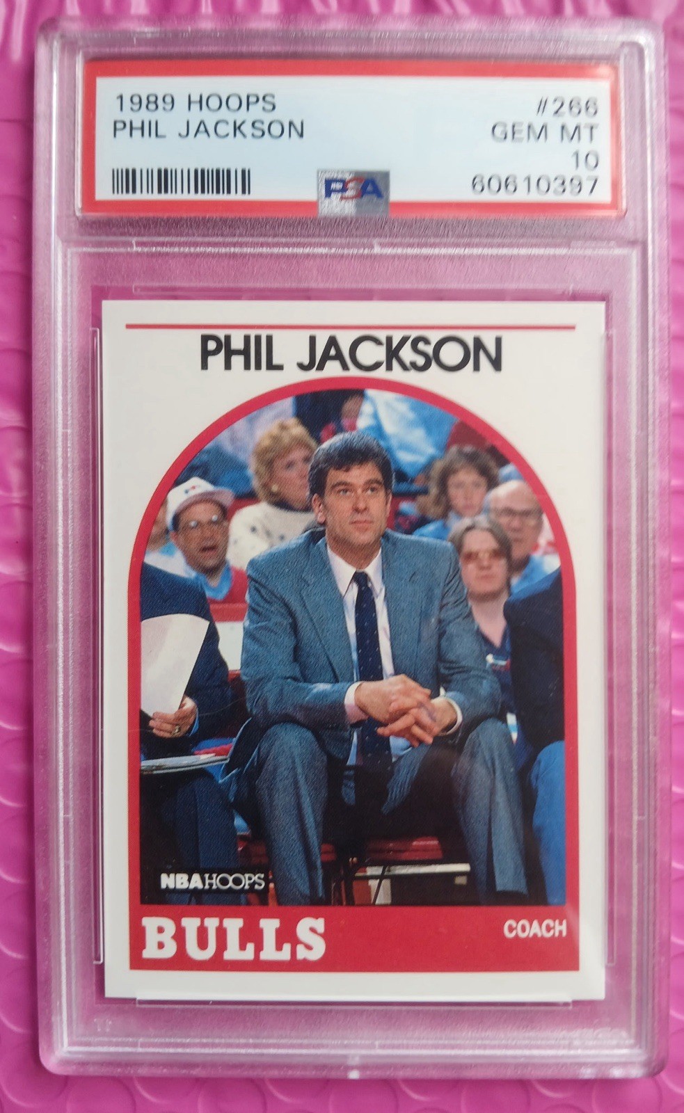 NBA Hoops 1989-90 Phil Jackson Chicago Bulls #266 PSA 10 Graded Card