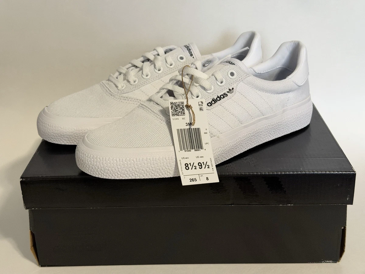 adidas gazelle silver green womens Adidas Originals 3MC Vulc Low Canvas Trainers GZ3621 White UK7/US7.5/EU40.5   VintageTrainers