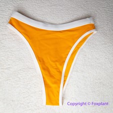 New! Oneone Free People ribbed bikini bottom gold white color block, size XS