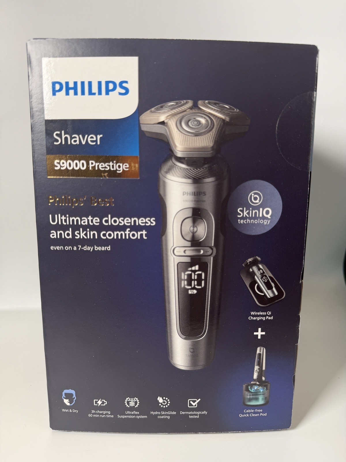 Philips S9000 Prestige SP9885/35 Nass- und Trockenrasierer Chrom SkinIQ