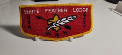 Boy Scout-WWW 499 OA White Feather Lodge Kentucky Red And Yellow Badge Patch S9B