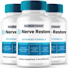 Nerve Restore For Neuropathy Capsules Advanced Formula Supplement Pills (3 Pack)