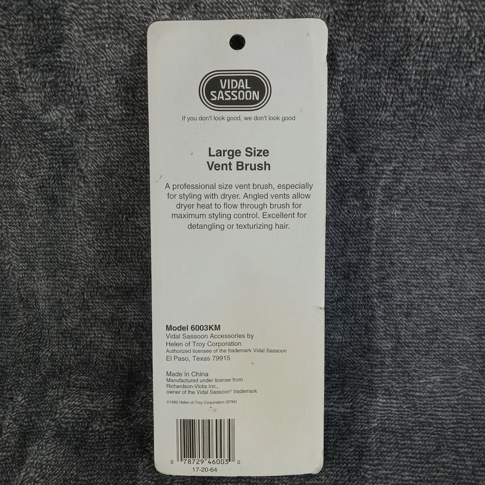 Antiga Escova de Ventilação Vidal Sassoon Grande Rosa Angulada para Styling Nylon 6003KM Nova 1992 - Imagem 2 de 4