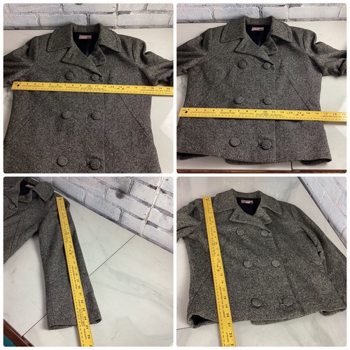H&M zweireihige schwarz-weiße Tweed Wollmischung Damen bezogene Knöpfe, 4 - Bild 11 von 11