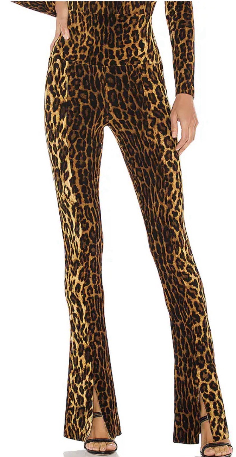 NORMA KAMALI SPAT ANIMAL PRINT PANTERA ELÁSTICO JERSEY LEGGINGS XS NUEVO CON ETIQUETAS