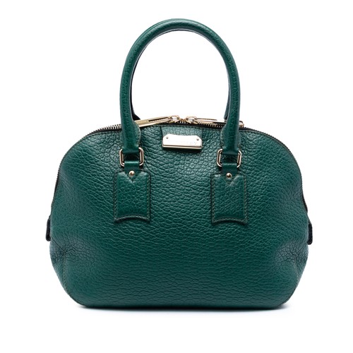 Burberry Small Grained Calfskin Heritage Orchard Bowling Bag Dark Green