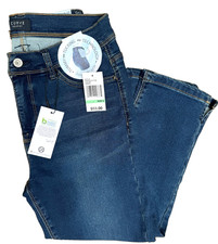 Curve appeal Mid Rise Cropped Skinny Jeans Dk Wash Blue Denim Tummy Tucking 10