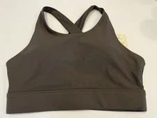 Fabletics No-Bounce High-Impact Sports Bra in Taupe Slate, Athletic, Medium