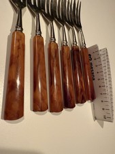 Vintage handles antique bakelite antik Gabel Griffe marbeled marmoriert 5 St