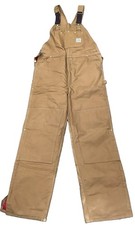 VTG Carhartt R02 BRN Quilt Lined Duck Bib Overalls USA Made Union 40x34 Brown