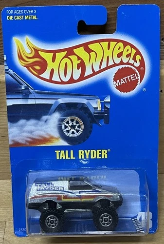 VTG HOT WHEELS 1989 TALL RYDER in Silver on Blue Card #43 Speed Points
