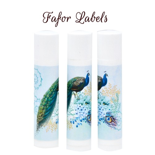 30 Peacock Lip Balm Labels Wedding Favor Labels Peacock Birthday Favor ...