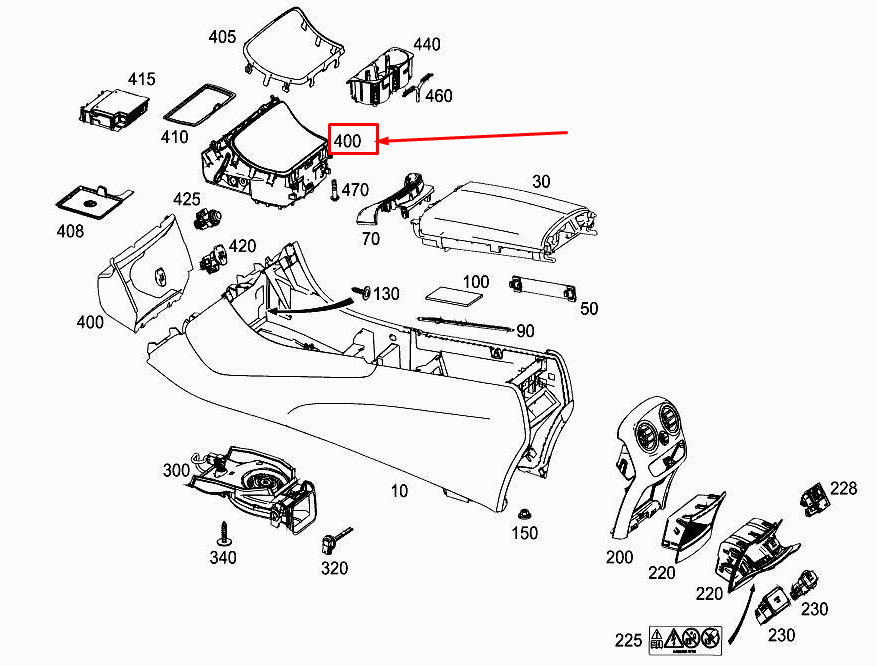 MERCEDES-BENZ C W205 Centre Console Ashtray A2056807210