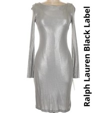Ralph Lauren Black Label Metallic Silver Dress. Size 6. Retails $898 New!