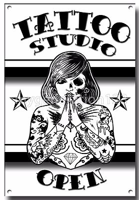 経　tattoo poster TATTOO STUDIO OPEN METAL SIGN, TATTOOS, INK ART, SHOP