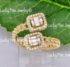 14k Solid Yellow Gold Ladies Natural  Diamond Ring braided bypass band 0.36 ct — photo 2