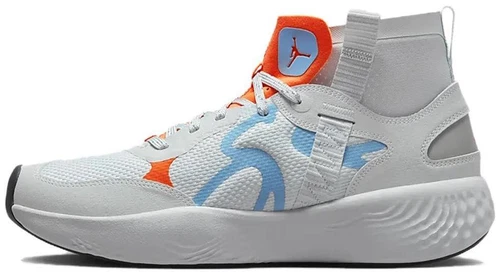 Jordan Delta 3 Mid Pure Platinum Chambray Total Orange