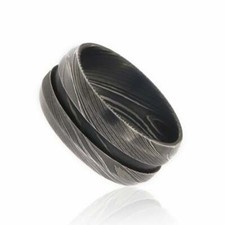 New 10mm Wide Damascus Steel Ring