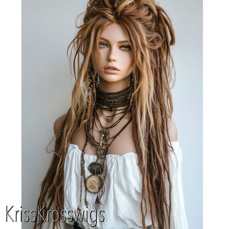 Peluca Dreadloc Hippie Dreadlock Parcial Completo ENCAJE Foto 3 de 4