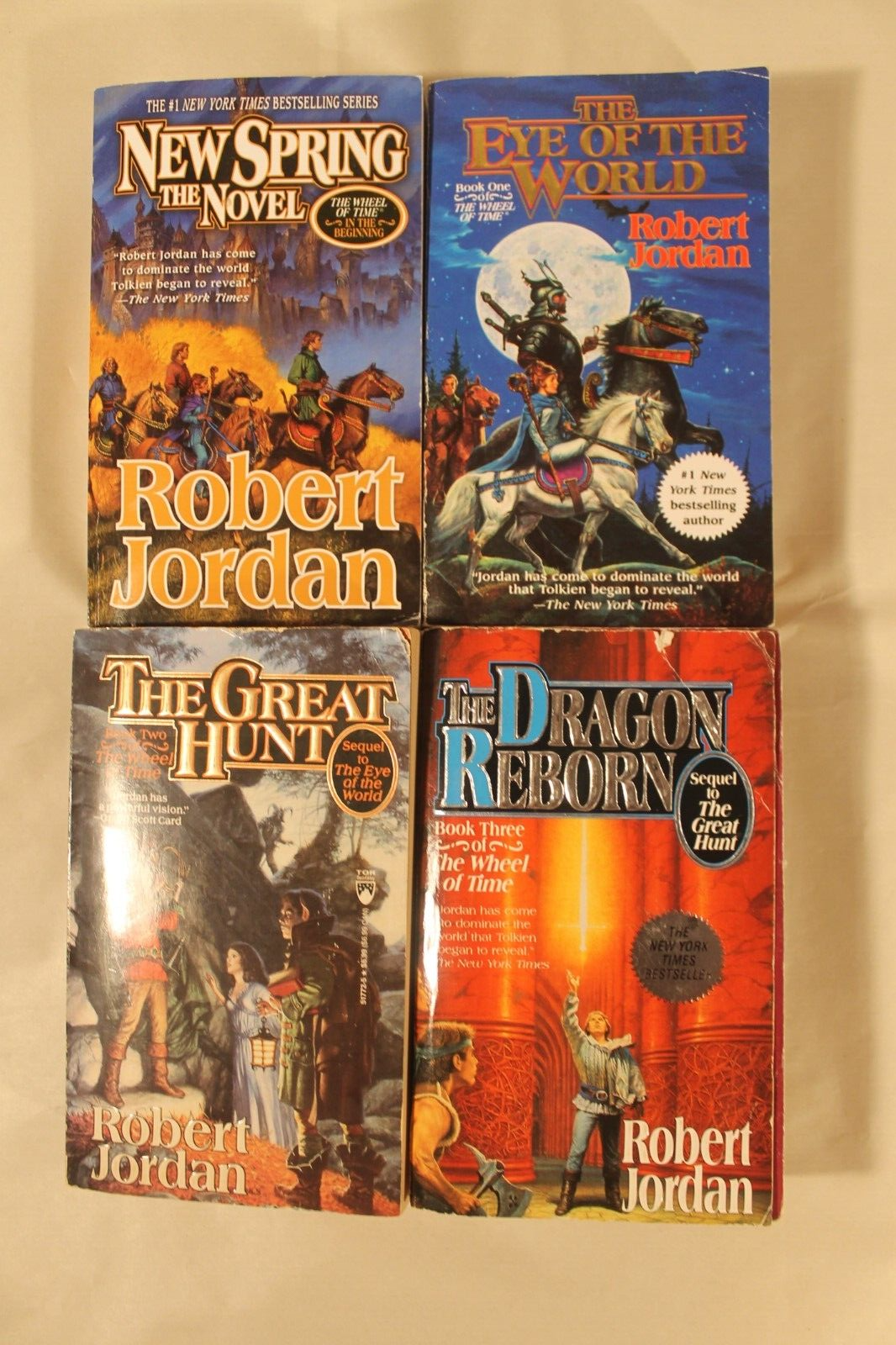 New Spring, Eye of The World, Great Hunt & Dragon Reborn by Robert Jordan