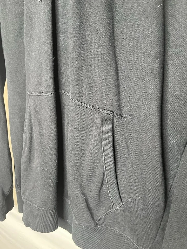 Оригинальная мужская флисовая толстовка с капюшоном Penguin черная размер средний логотип - Изображение 4 из 4